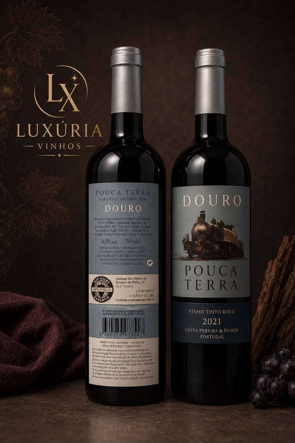 Vinho Português Pouca Terra Douro DOC 2021 Importado 750ml