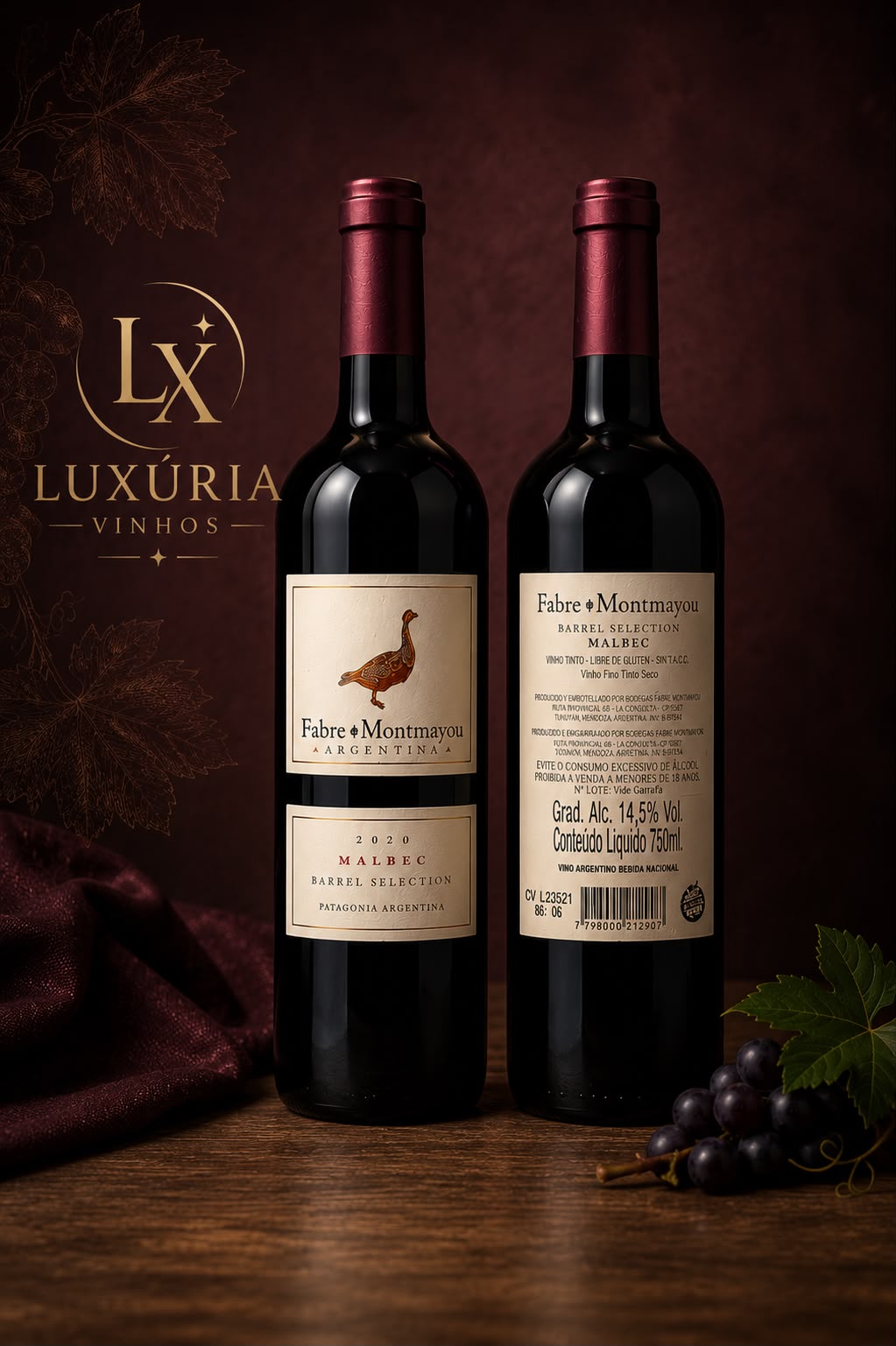Vinho Fabre Montmayou Barrel Selection Malbec 2020 Patagônia 750ml