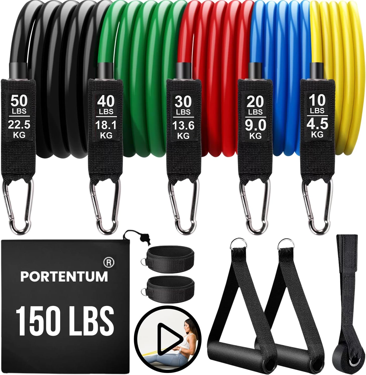Bandas Elasticas Fitness PORTENTUM 
