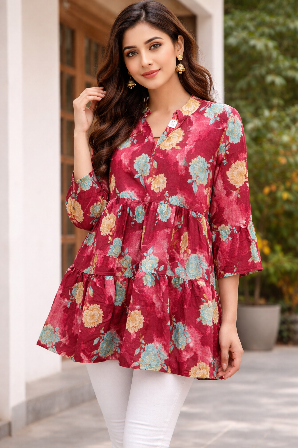 Floral Printed Peplum Top