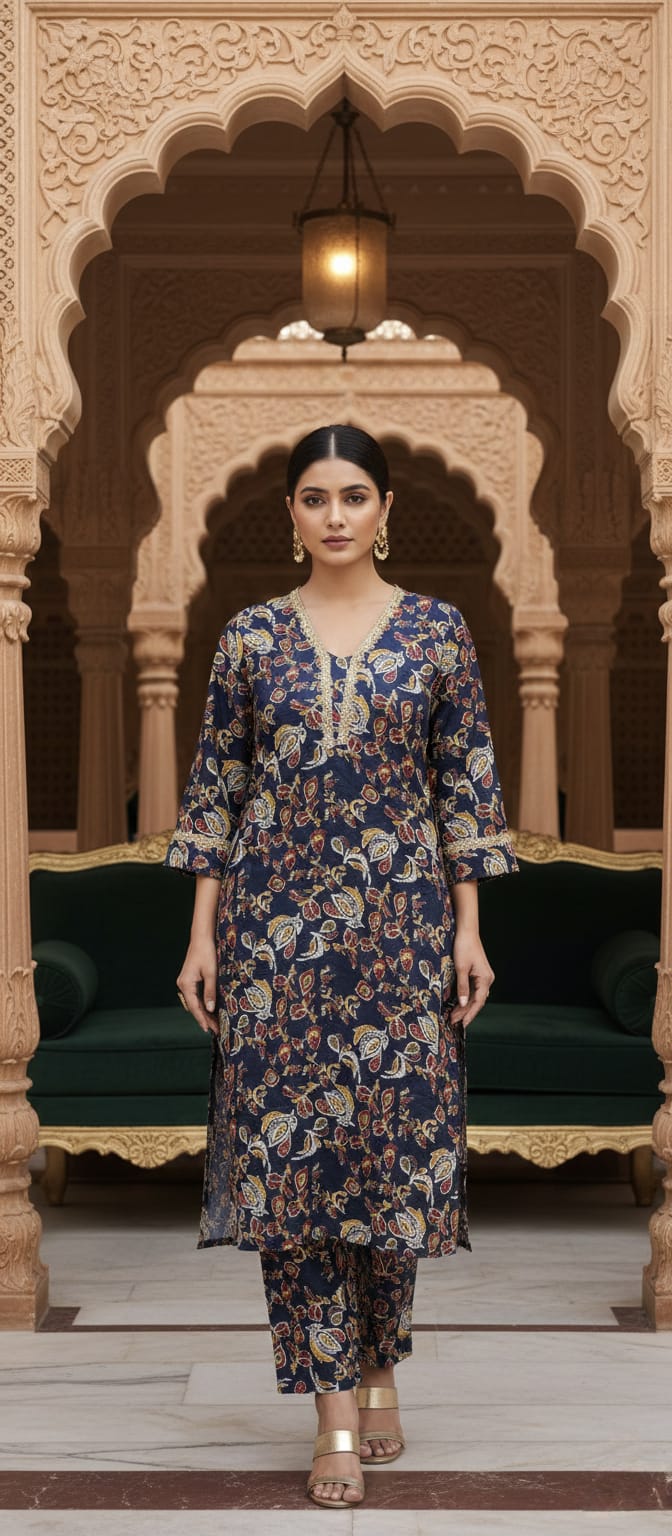 Stylish Floral Printed Kurta Set