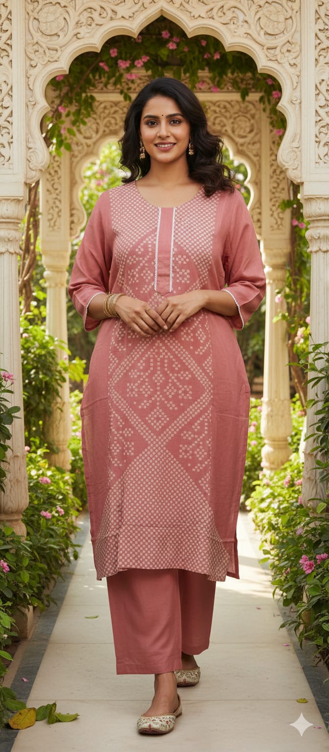 Elegant Pink Ethnic Kurta Set