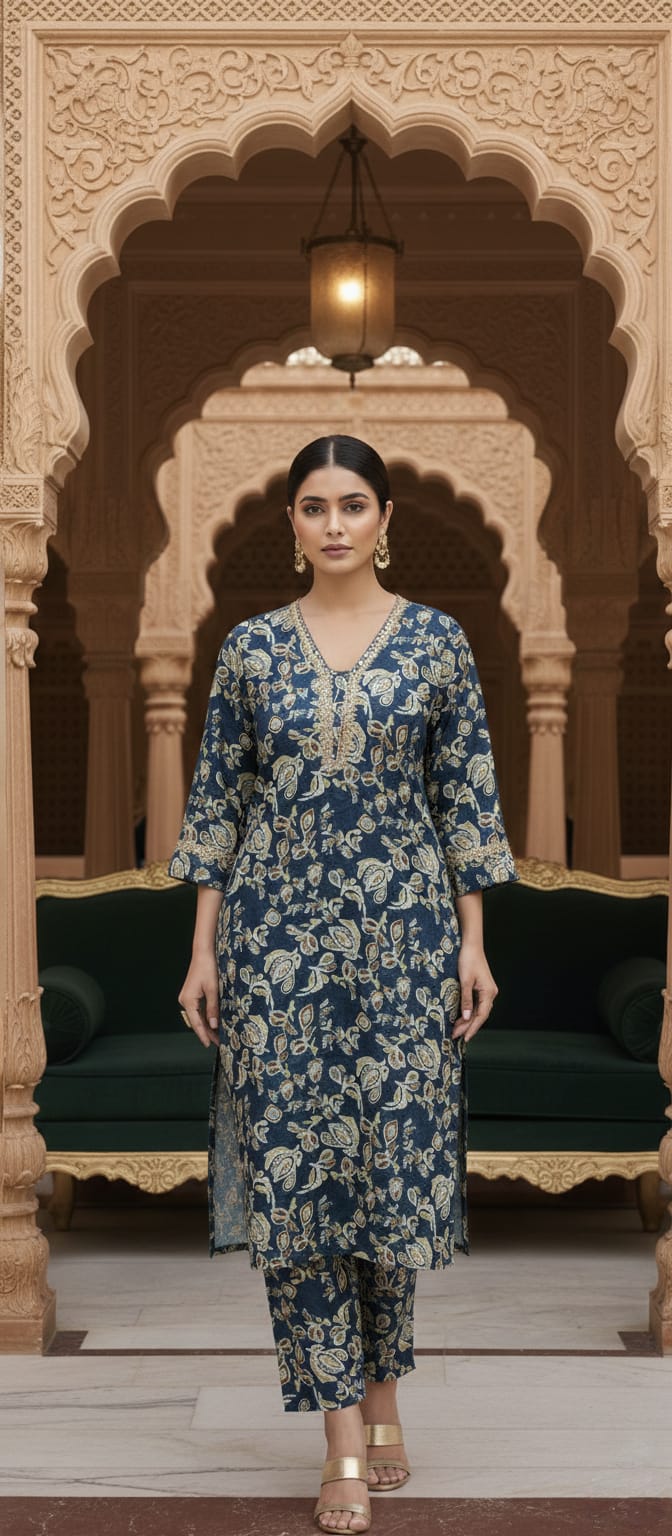 Stylish Floral Printed Kurta Set
