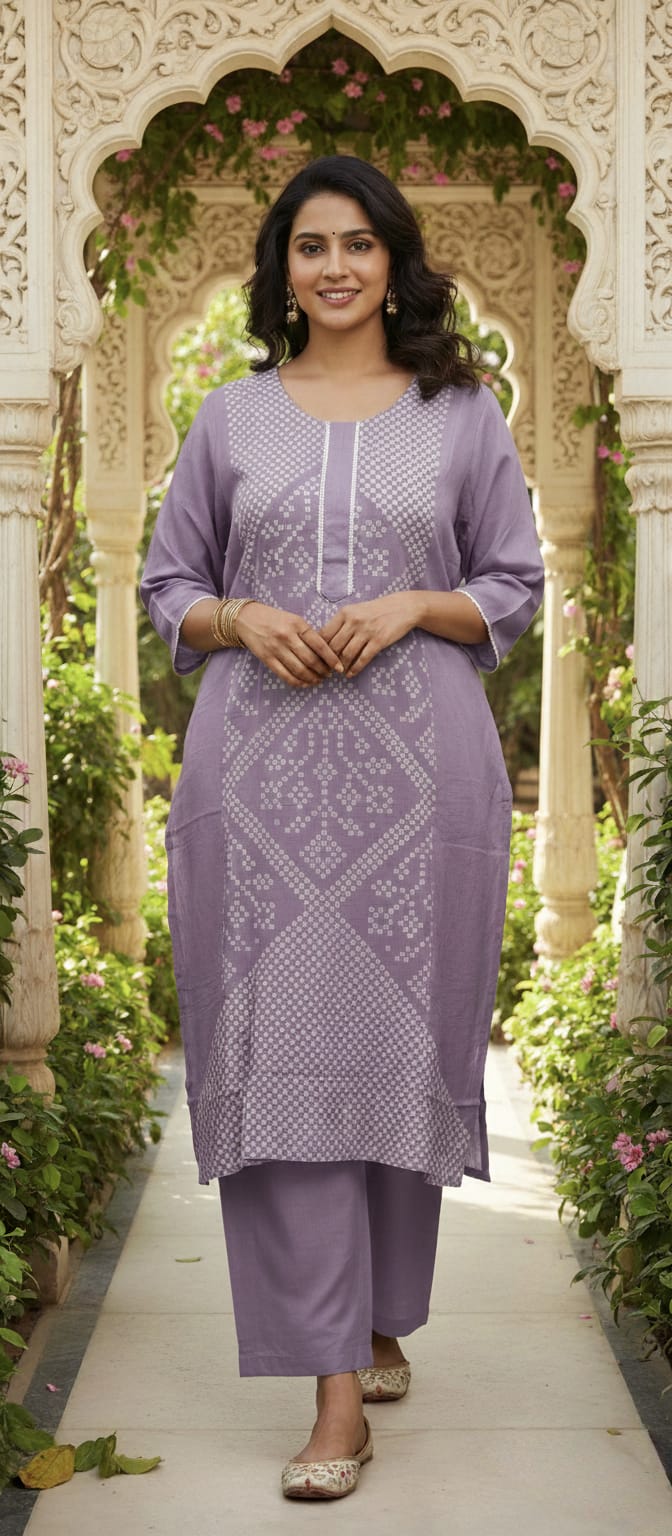 Lavender Ethnic Kurta Set