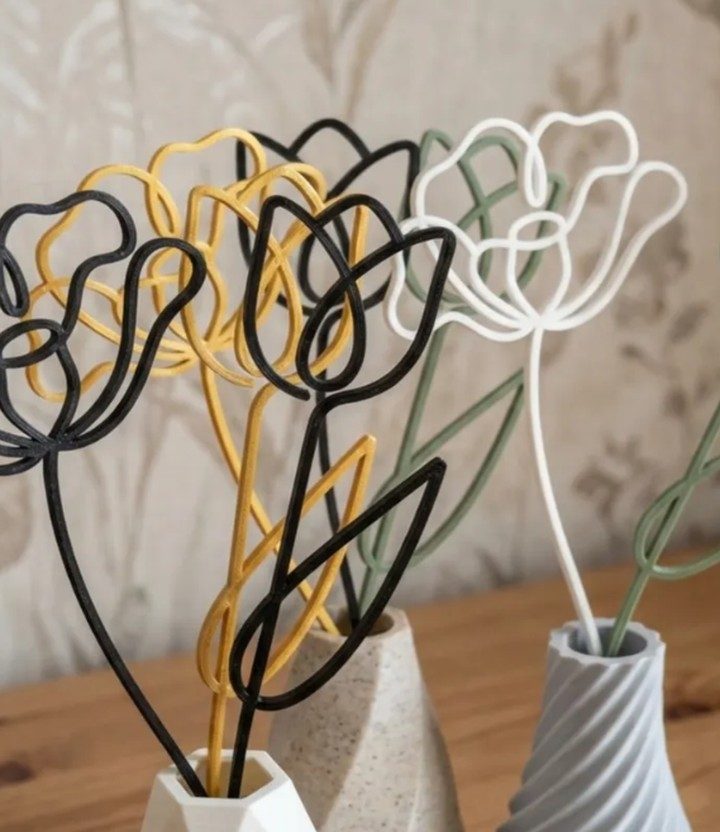 FLEURS FIL DE FER — LOT de 10