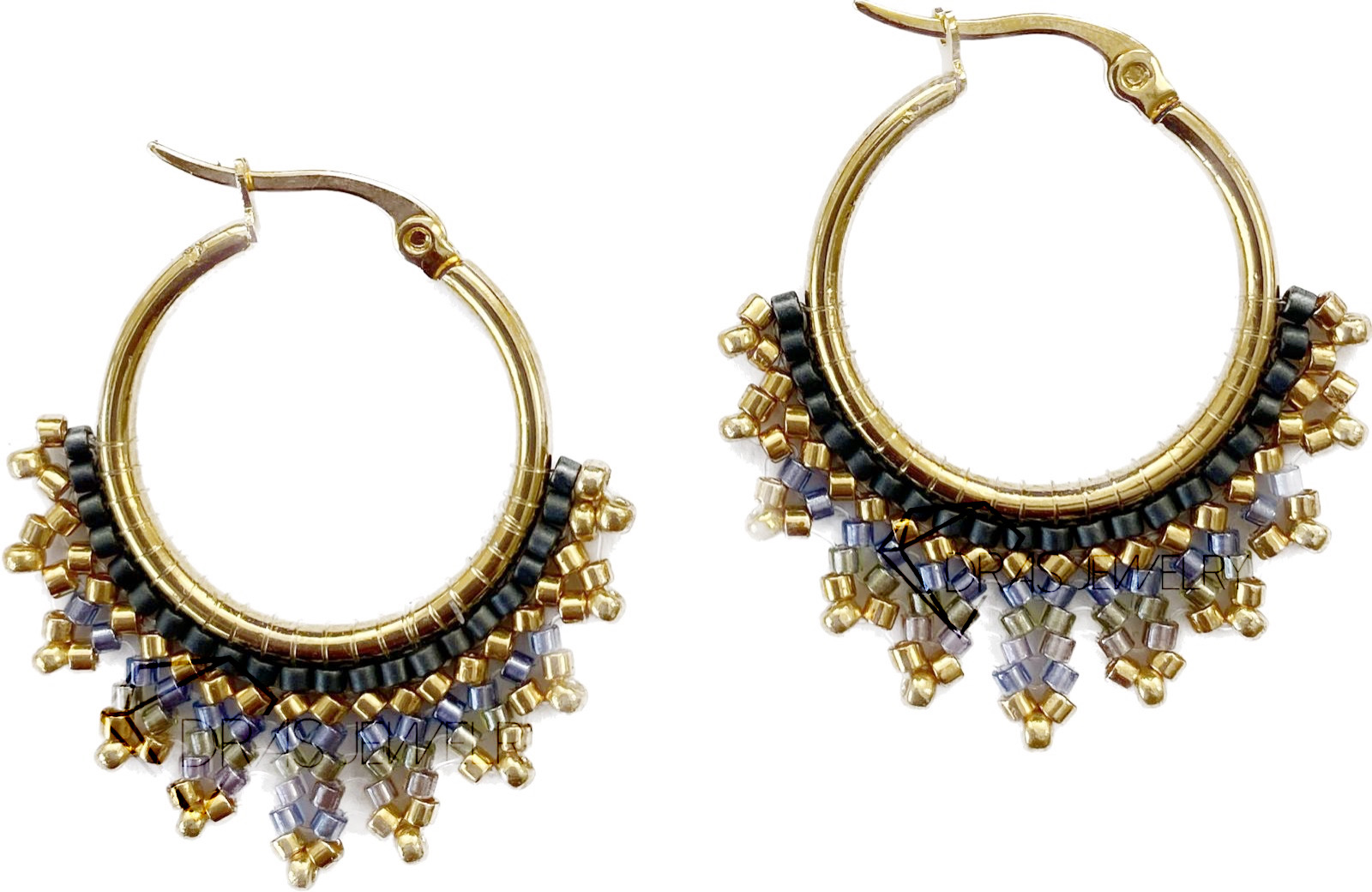 Beaded Boho Hoop Earrings