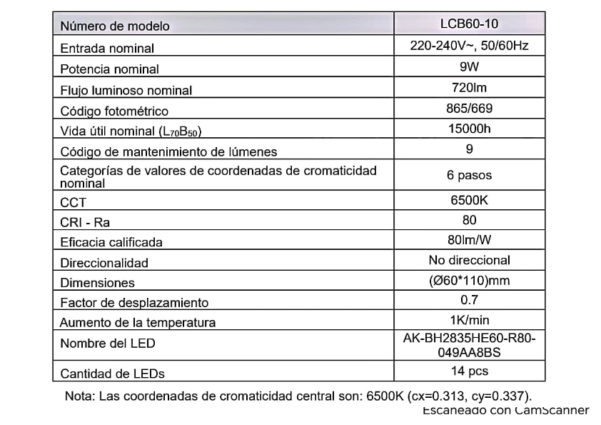 Bombilla LED Phenix 9W - LCB60-10 