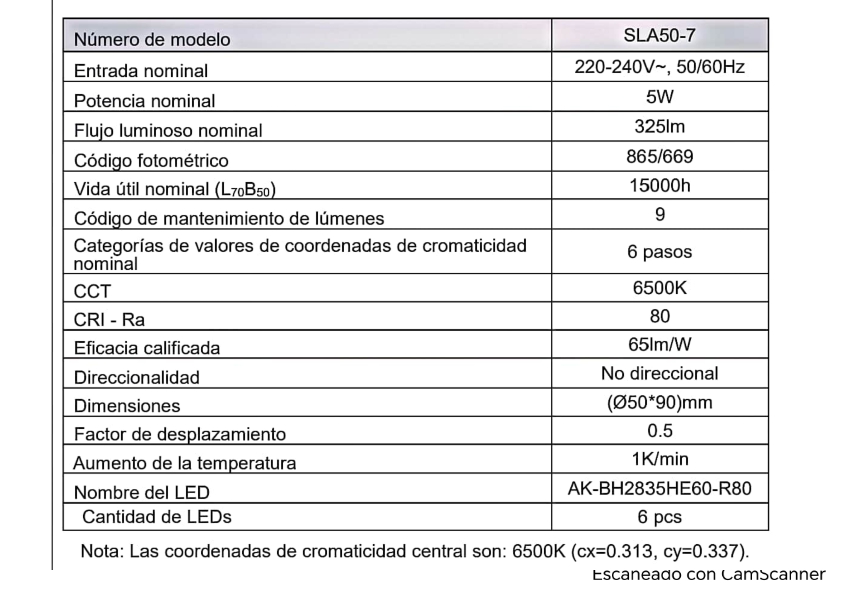Foco LED 9W Phelix - SLA50-7 