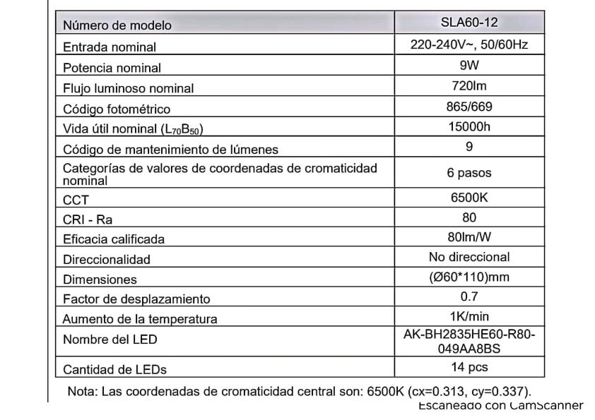 Bombilla LED Phelix 15W - SLA60-12 