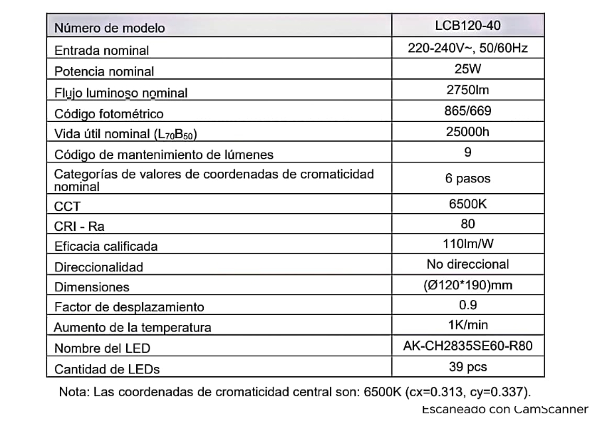 Bombilla LED Phelix 25W - LCB120-40 