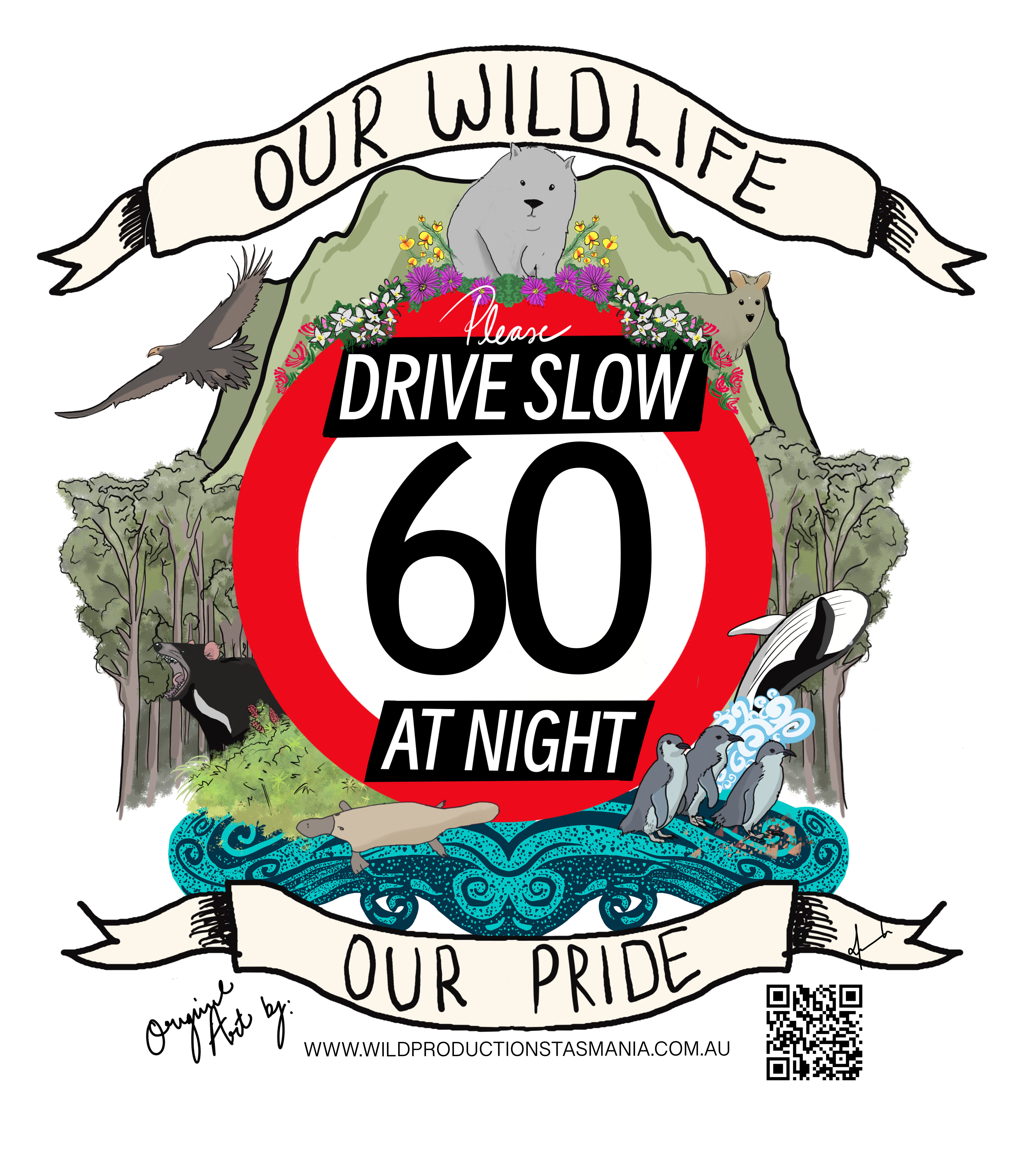 Tasmanian Wildlife Safety Sticker