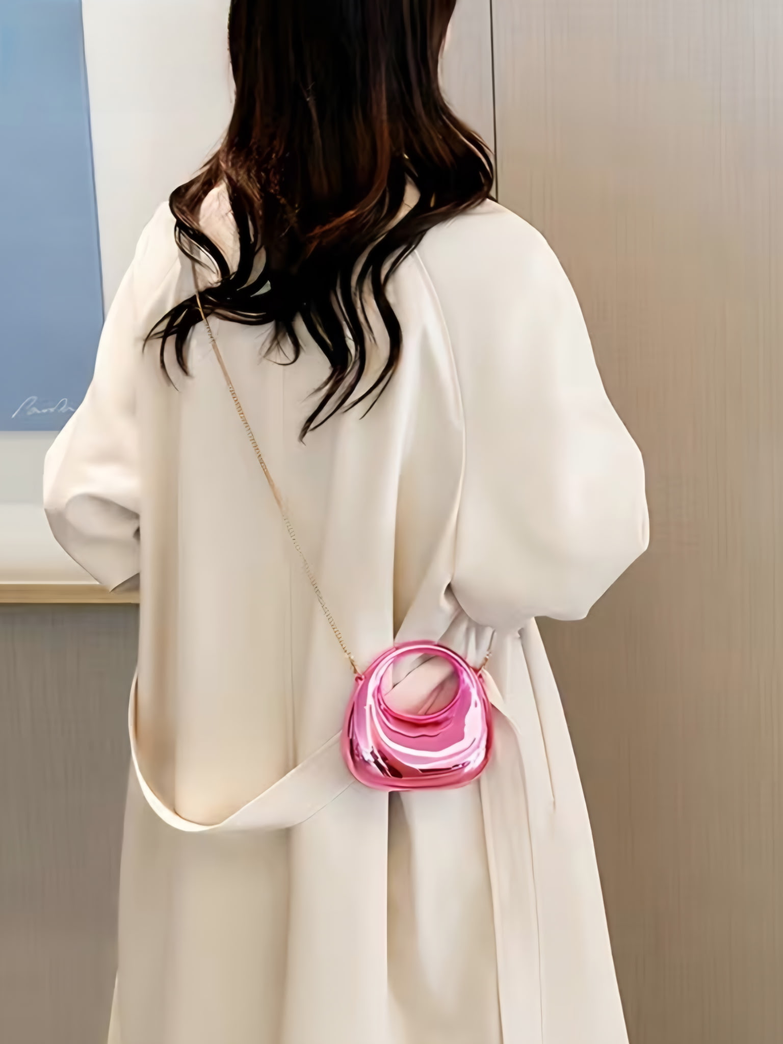 Mini Glossy Pink Crossbody Bag
