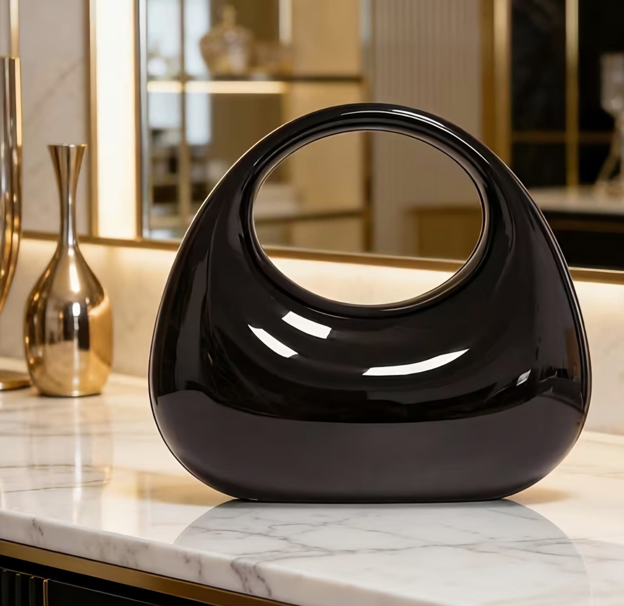 Modern Black Purse